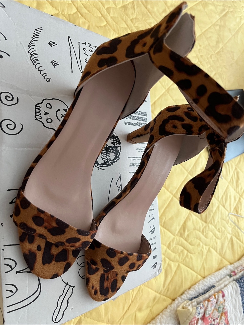 NEW!!Leopard Print Ankle-Tie Women’s Heels 7.5